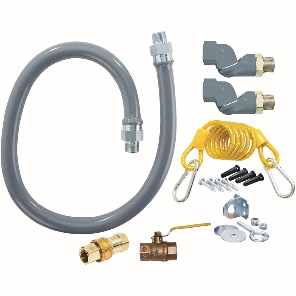 187-RG752S36 36" Gas Connector Kit w/ 3/4" Male/Male Couplings - 1 Quick Disconnect &am...