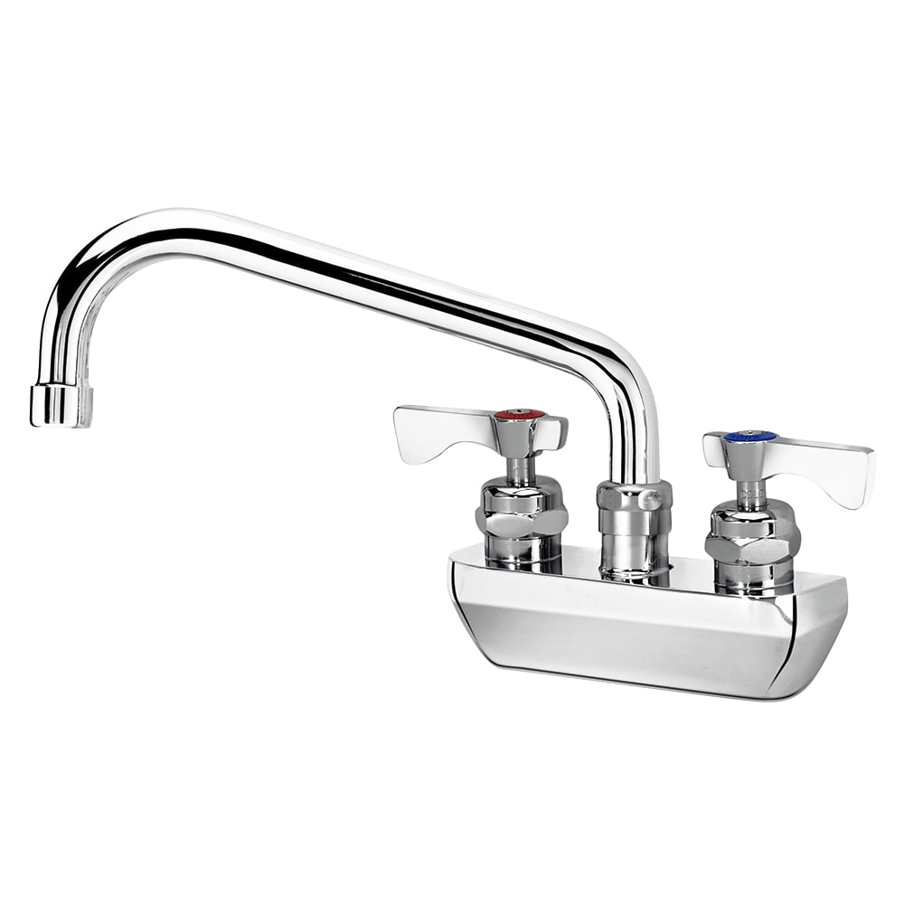 381-14408LLE5 Wall Mount Faucet w/ 8" Swing Spout & Lever Handles - 4" Centers, 1.8...