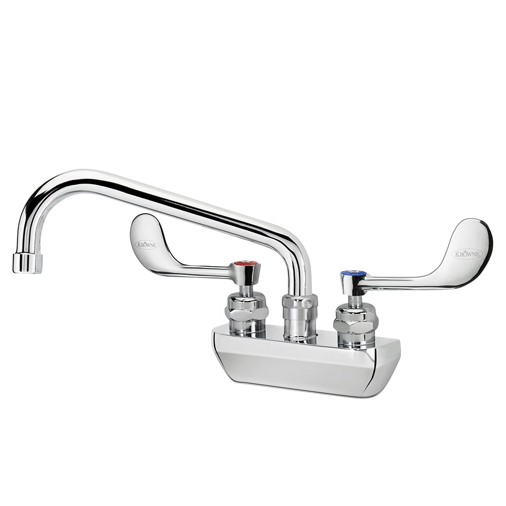 381-14408LWG2 Wall Mount Faucet w/ 8" Swing Spout & VR Wrist Action Handles - 4" Ce...