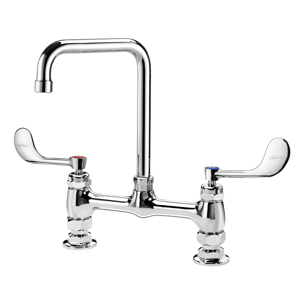 381-15831LWH3 Raised Deck Mount Faucet w/ 6" Double Bend Spout & Wrist Action Handles -...
