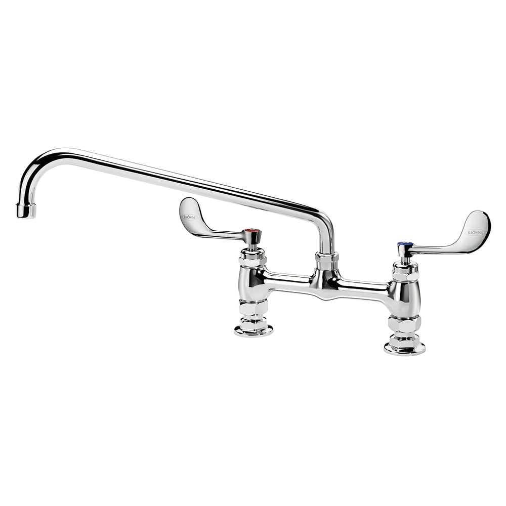 381-15814LWE6 Raised Deck Mount Faucet w/ 14" Swing Spout & VR Wrist Action Handles - 8&...
