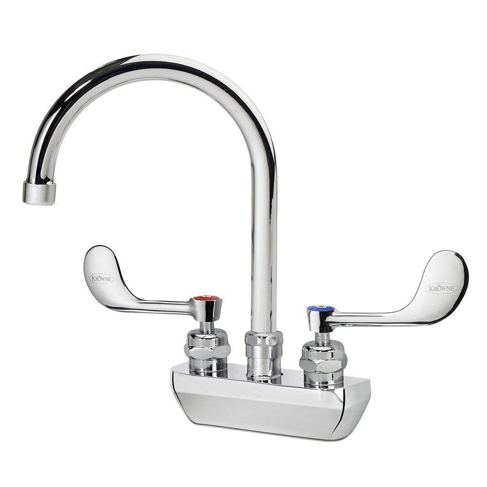 381-14401LWF1 Wall Mount Faucet w/ 6" Gooseneck Spout & VR Wrist Action Handles - 4&quot...