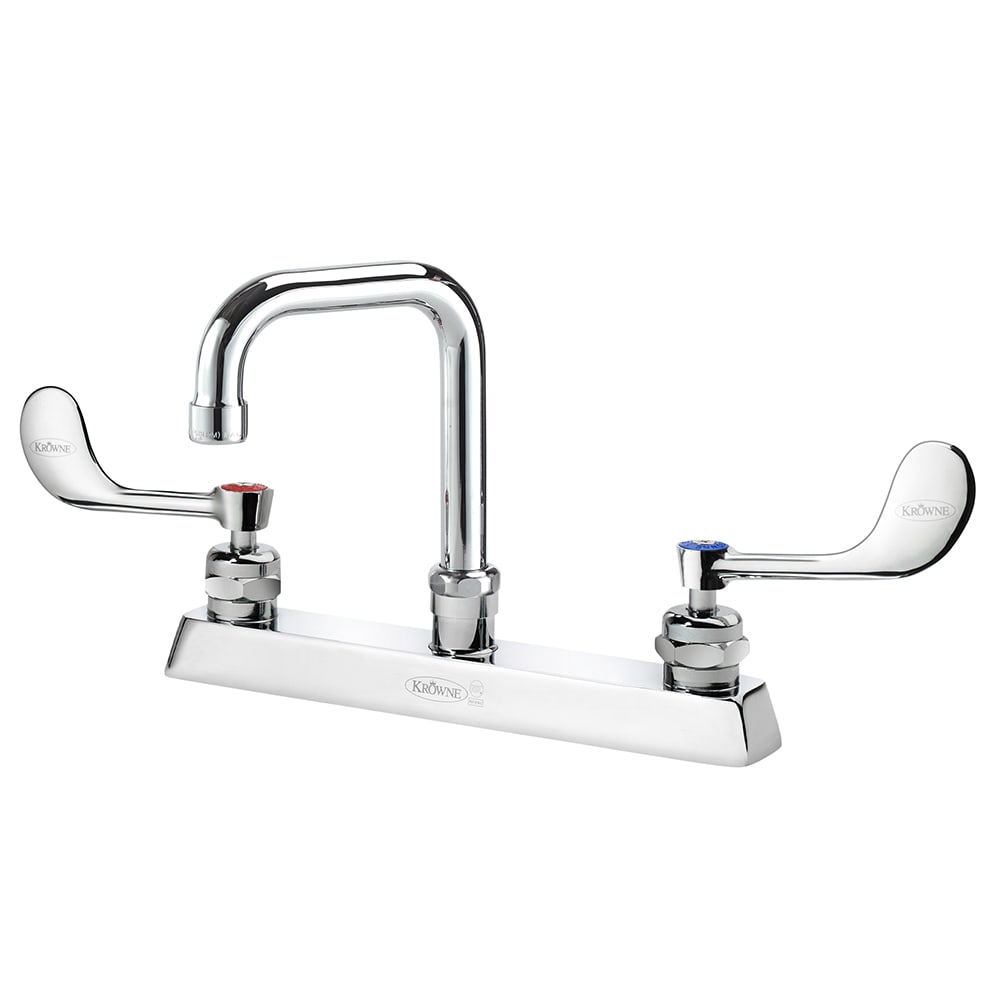381-15530LWF2 Deck Mount Faucet w/ 4 1/2" Double Bend Spout & VR Wrist Action Handles -...