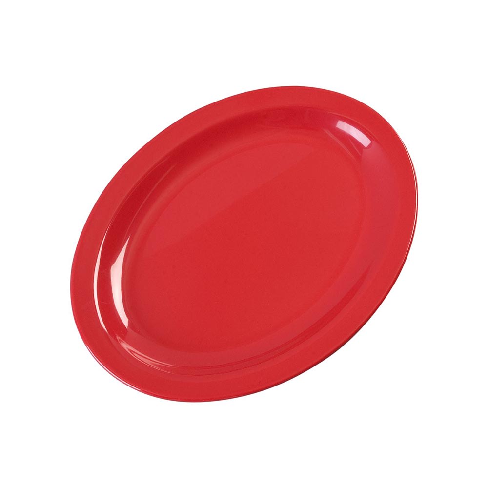 028-KL12705 12" x 9" Oval Kingline Platter - Melamine, Red