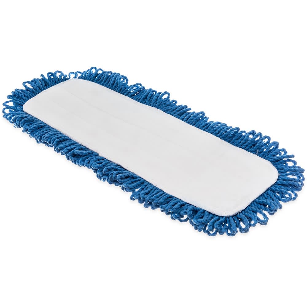 028-363311814 18" Dry Mop Pad - Electrostatic, Looped Fringe, Blue