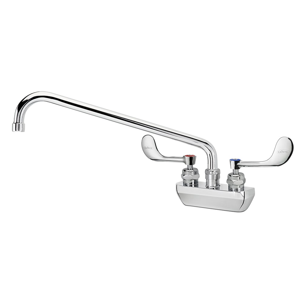 Krowne 14-414L-W-H3 Wall Mount Faucet w/ 14" Swing Spout & VR Wrist Action Handles - 4" Centers, 1.0 GPM