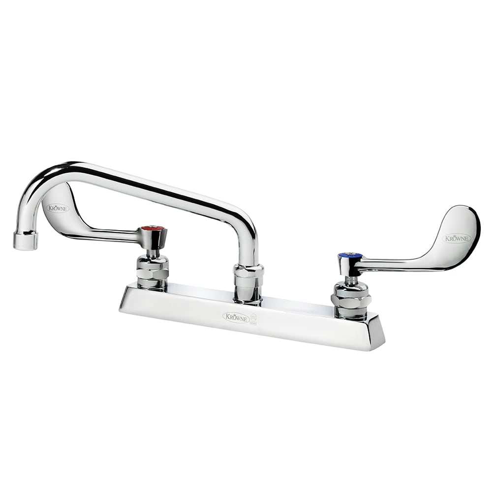381-15508LWG2 Deck Mount Faucet w/ 8" Swing Spout & VR Wrist Action Handles - 8" Ce...