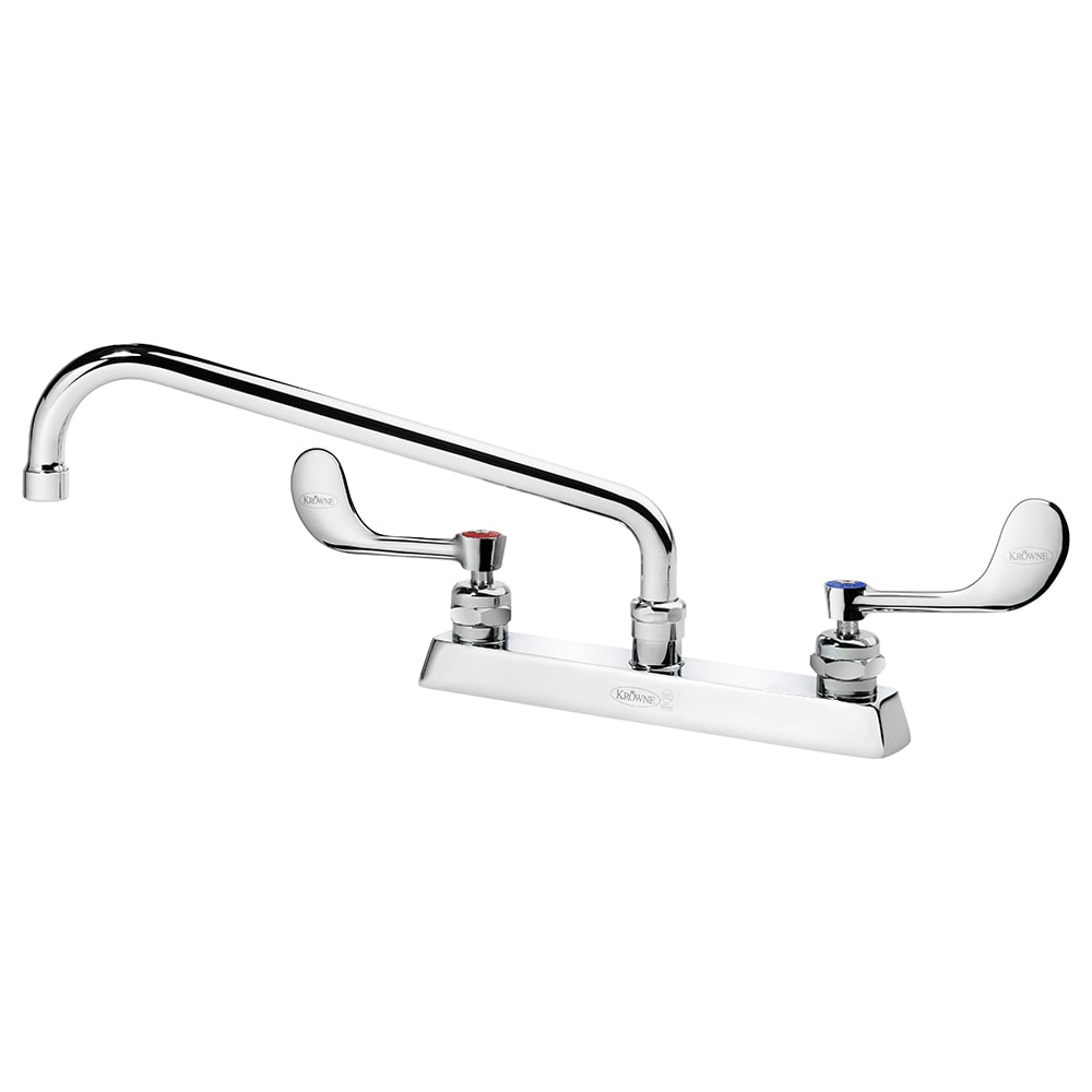 381-15512LWE2 Deck Mount Faucet w/ 12" Swing Spout & VR Wrist Action Handles - 8" C...