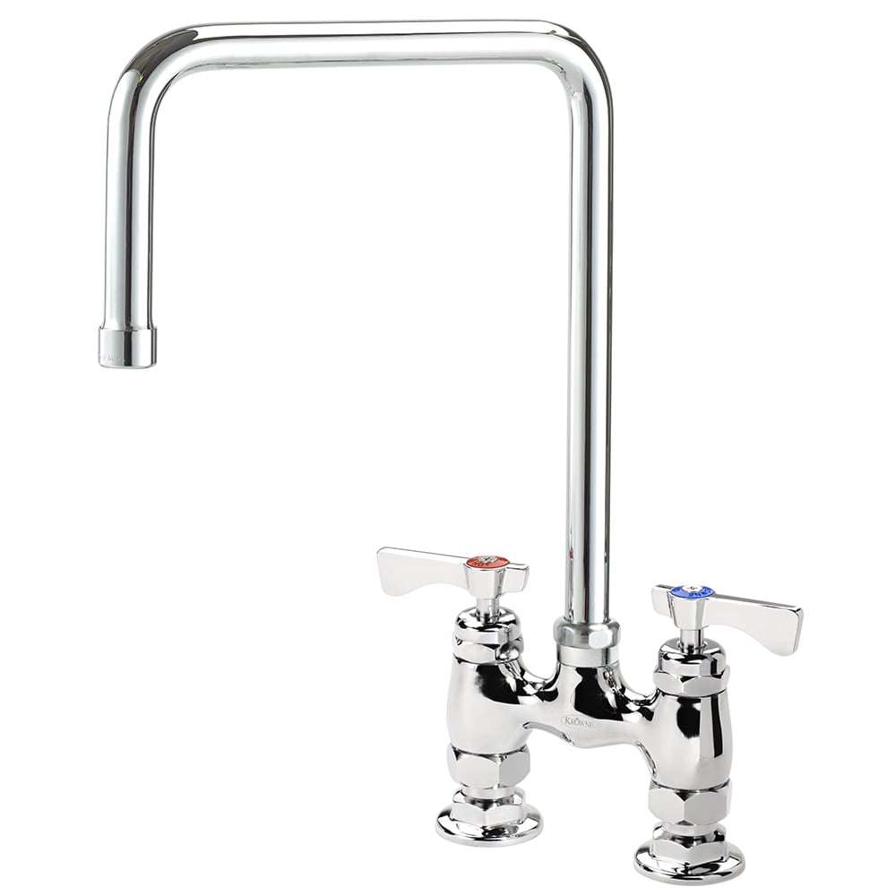 381-15432LLG2 Raised Deck Mount Faucet w/ 8 1/2" Double Bend Spout & Lever Handles - 4&q...