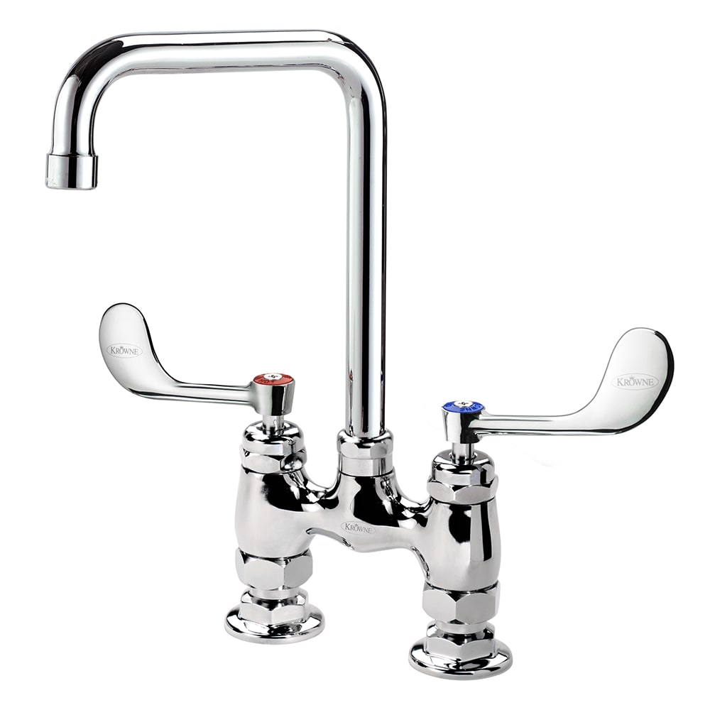381-15431LWE3 Raised Deck Mount Faucet w/ 6" Double Bend Spout & Wrist Action Handles -...