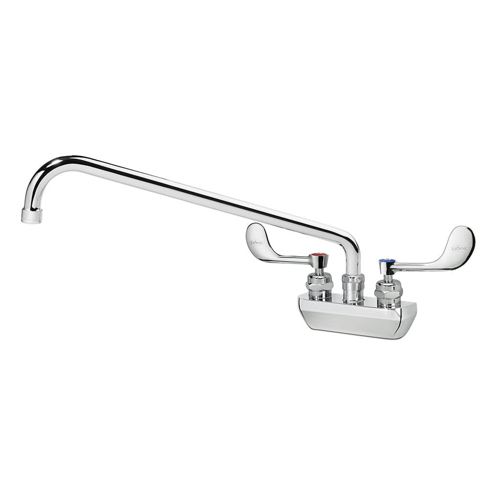 Krowne 14-416L-W-H2 Wall Mount Faucet w/ 16" Swing Spout & VR Wrist Action Handles - 4" Centers, 0.5 GPM