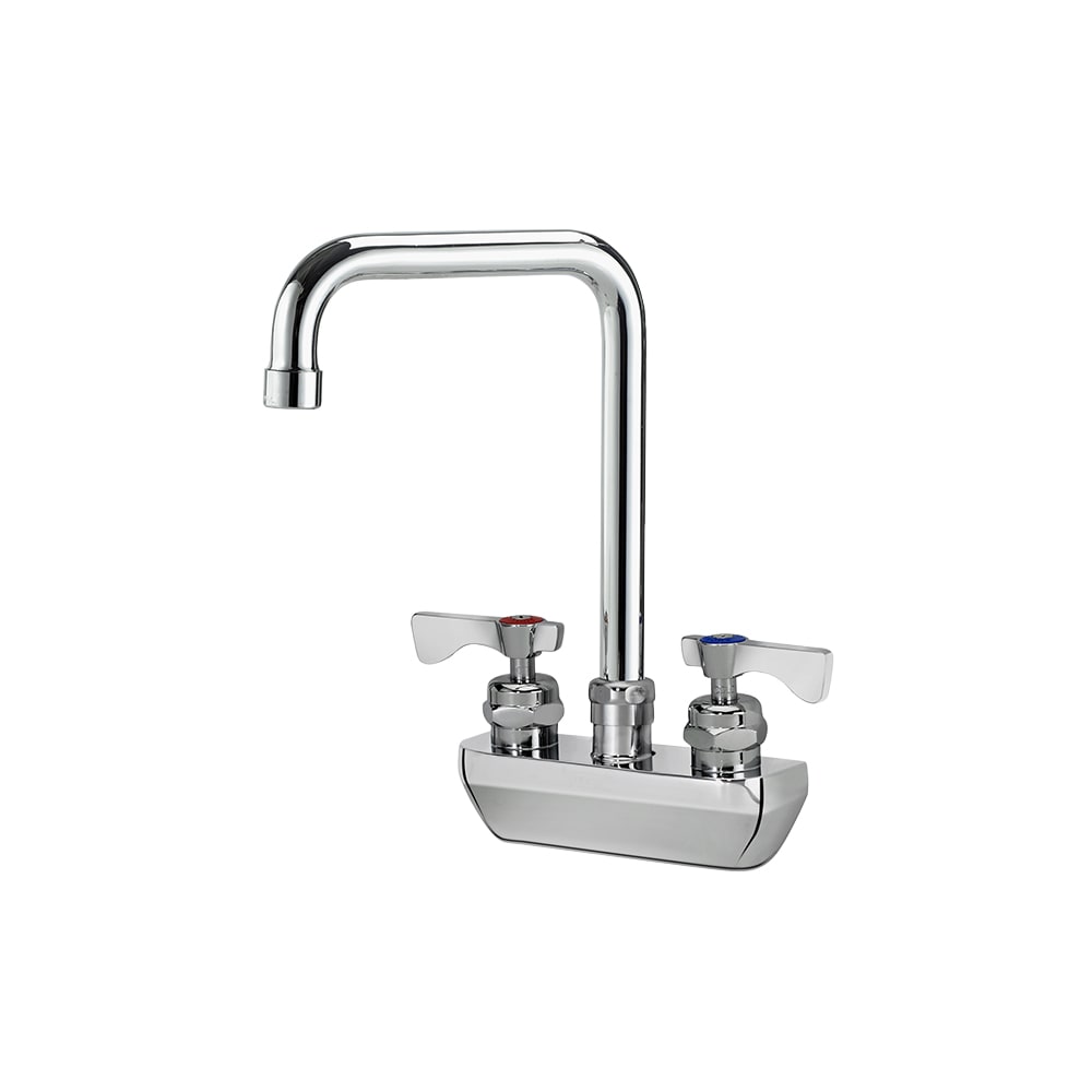 381-14431LLG4 Wall Mount Faucet w/ 6" Double Bend Spout & Lever Handles - 4" Center...