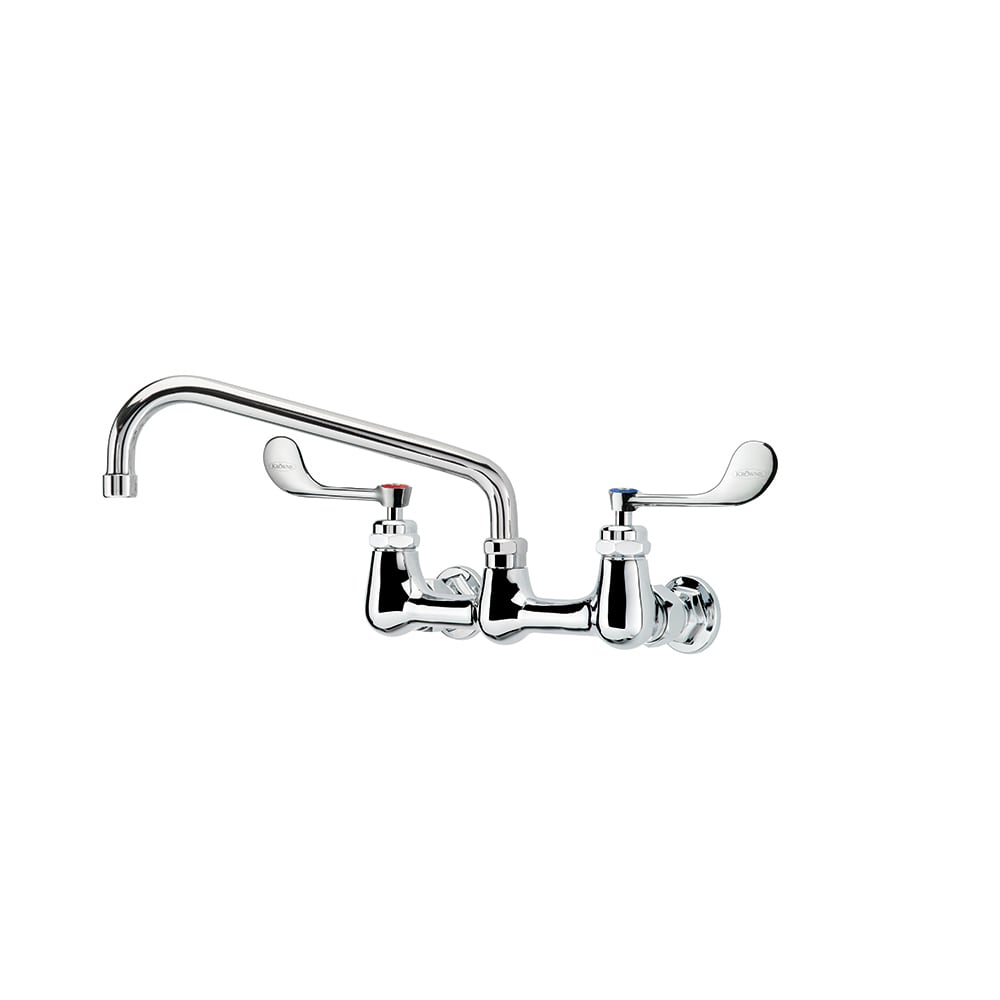 Krowne 14-810L-W-F1 Wall Mount Faucet w/ 10" Swing Spout & VR Wrist Action Handles - 8" Centers, 0.5 GPM