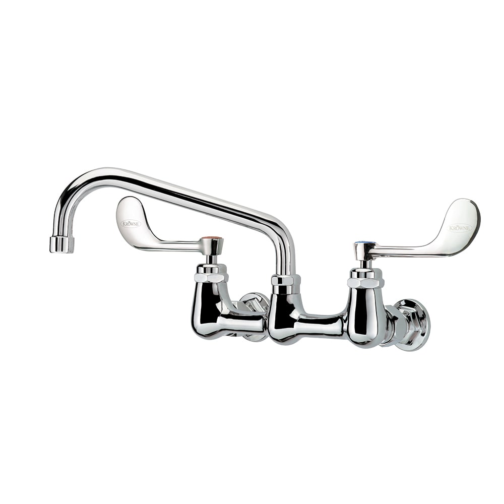 Krowne 14-808L-W-H4 Wall Mount Faucet w/ 8" Swing Spout & VR Wrist Action Handles - 8" Centers, 1.5 GPM