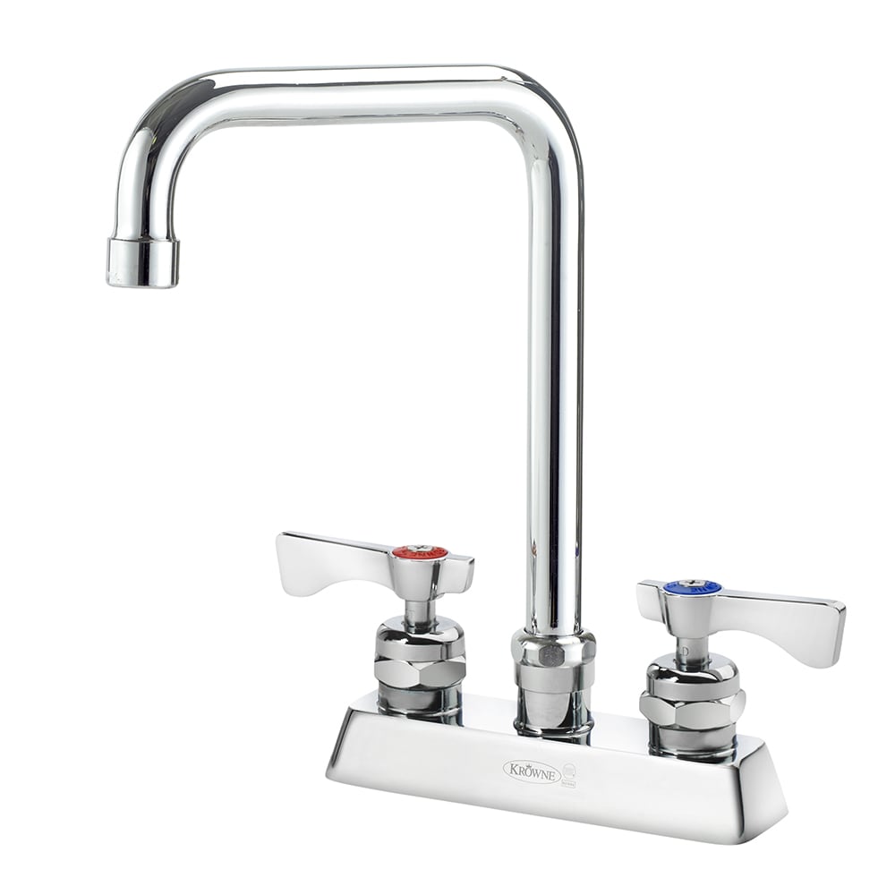 381-15331LLE3 Deck Mount Faucet w/ 6" Double Bend Spout & Lever Handles - 4" Center...