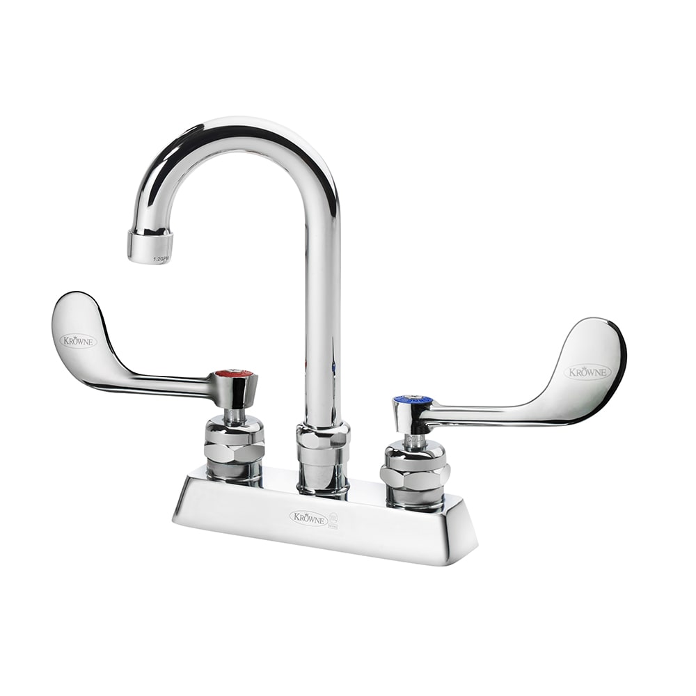 381-15325LWE5 Deck Mount Faucet w/ 3 1/2" Gooseneck Spout & VR Wrist Action Handles - 4&...