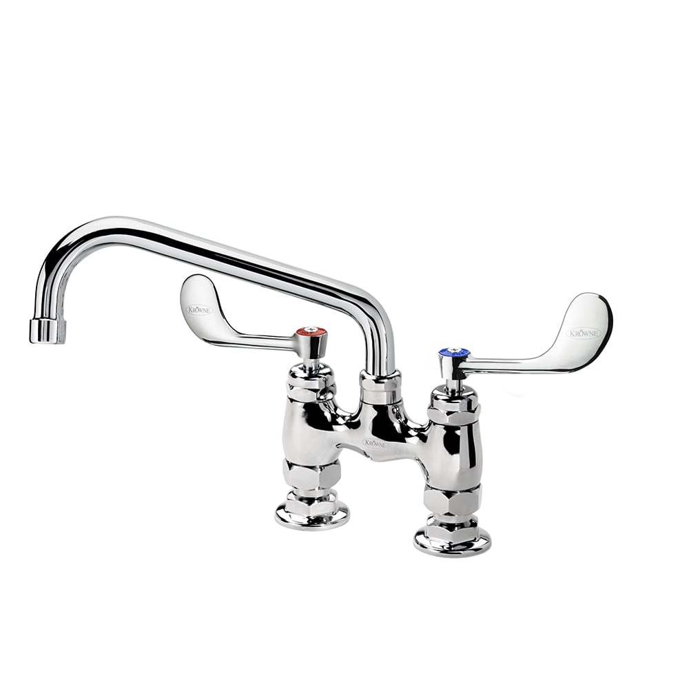 381-15408LWE5 Raised Deck Mount Faucet w/ 8" Swing Spout & VR Wrist Action Handles - 4&q...