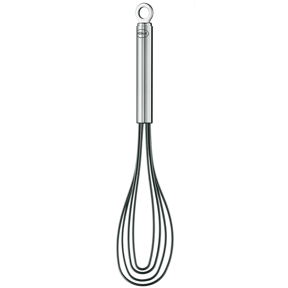 165-95656 10.6" Silicone Flat Whisk w/ Round Handle & 8-Wires, Stainless