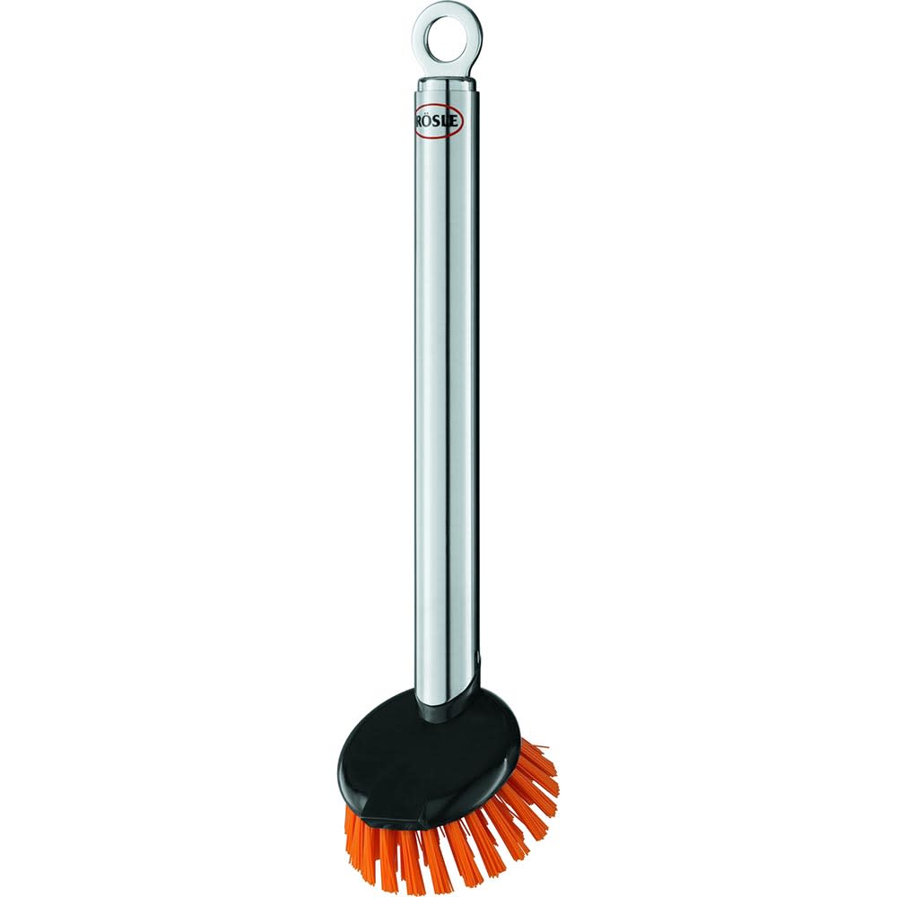 165-12808 9 13/20" Antibacterial Washing Up Brush, Orange/Stainless