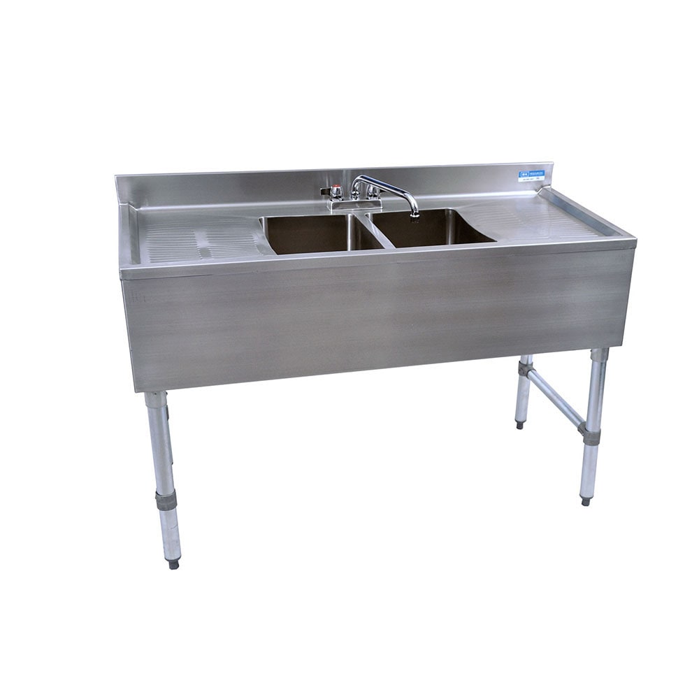 956-UB421248TS 48" Underbar Sink Unit w/ (2) Compartments - 13 3/16" Left & Right D...