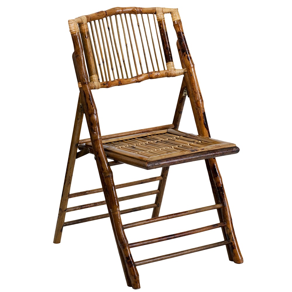 916-X62111BAMGG Folding Chair w/ Curved Back - Bamboo