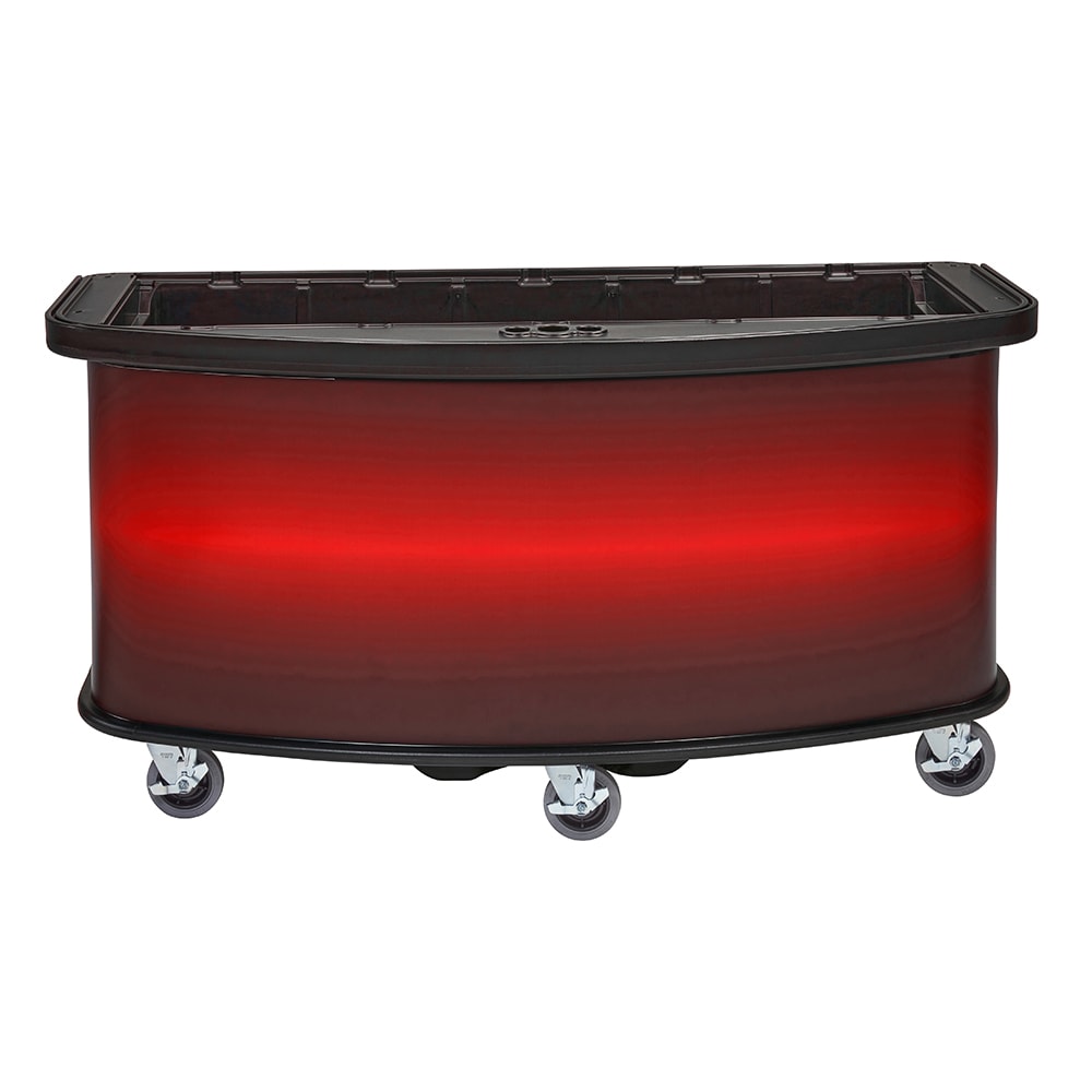 144-CVC75BW11 75"W Open Well Vending Cart w/ Umbrella Hole - Polyethylene, Red