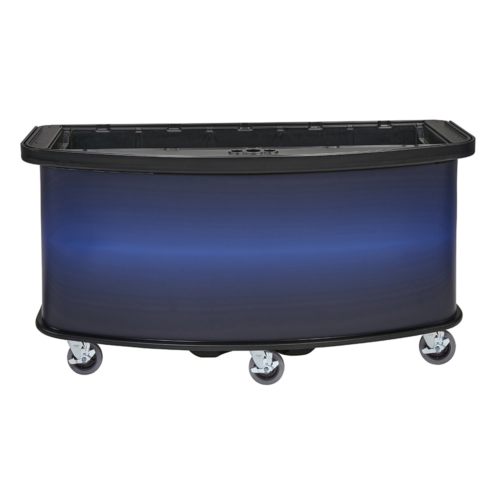 144-CVC75BW10 75"W Open Well Vending Cart w/ Umbrella Hole - Polyethylene, Blue