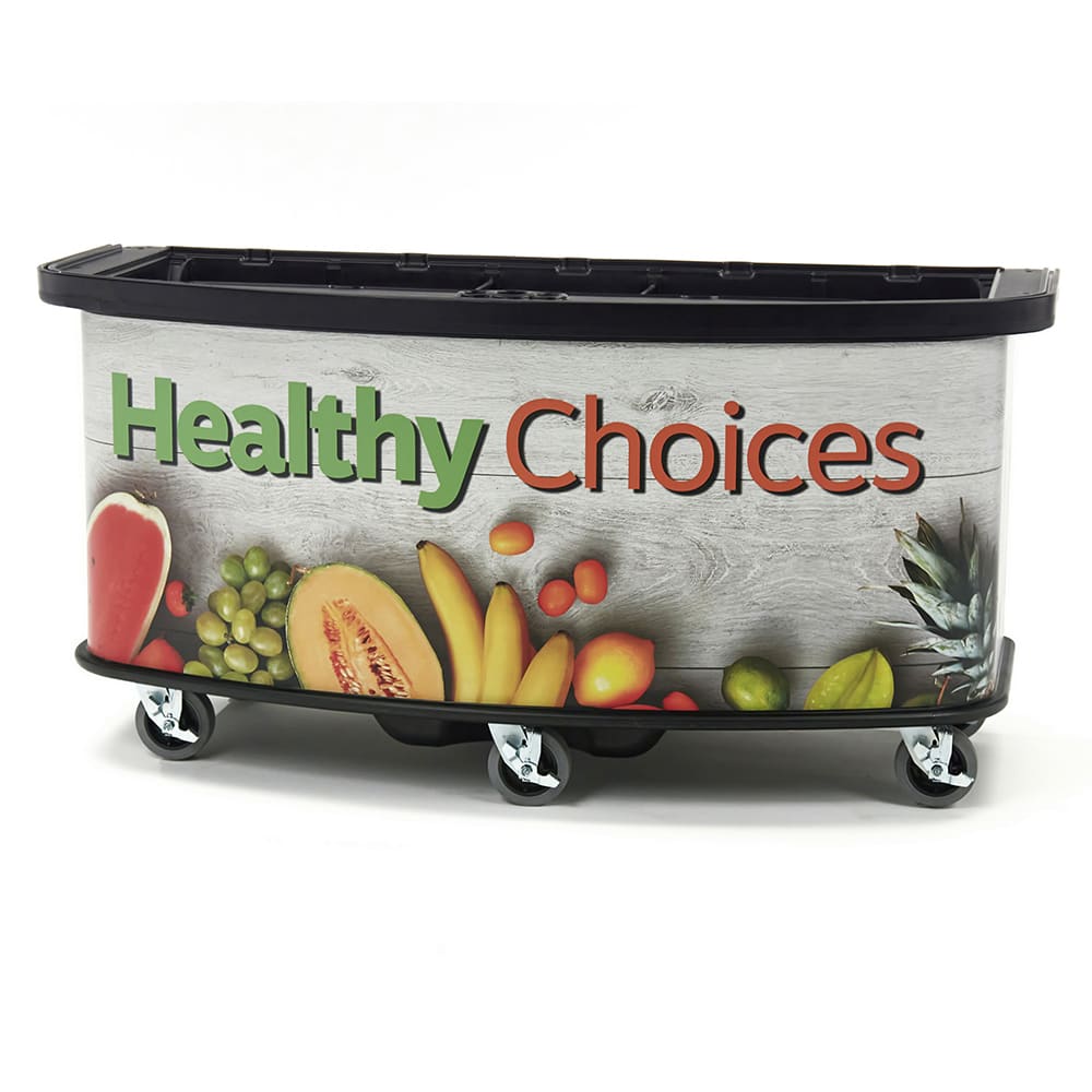 144-CVC75BW14 75"W Open Well Vending Cart w/ Umbrella Hole - Polyethylene, Healthy Choices&q...