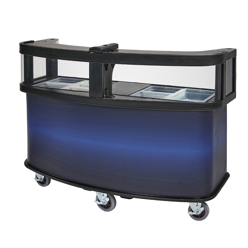 144-CVC75W10 75"W Open Well Vending Cart w/ Safety Barrier & Umbrella Hole - Polyethylen...