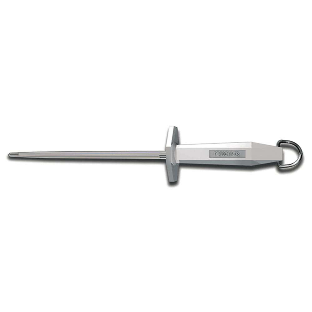 037-40680 7" Sharpening Steel w/ Regular Cut, Loose Ring, White Handle