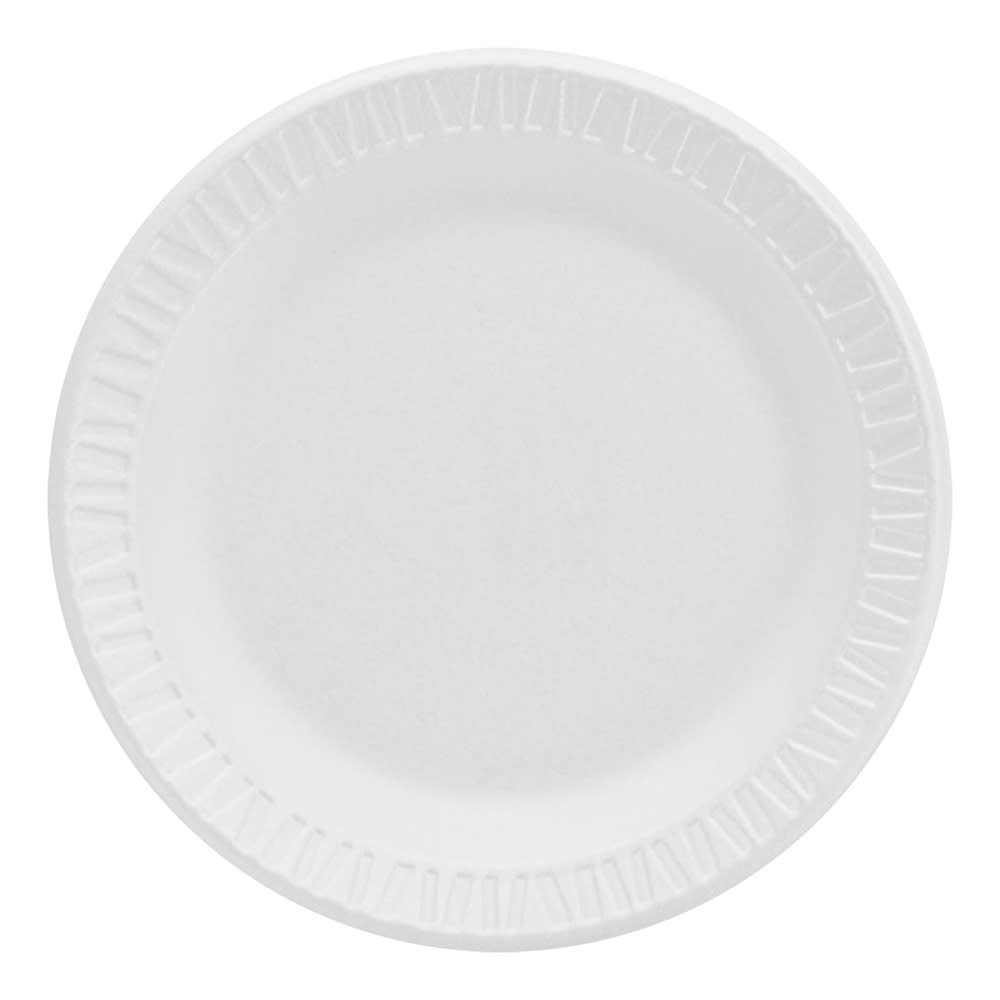 Dart 6PWCR/6PWC 6" Non Laminated Foam Plate - Polystyrene, White