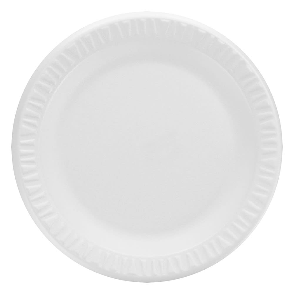538-9PWCR9PWC 9" Non Laminated Foam Plate - Polystyrene, White
