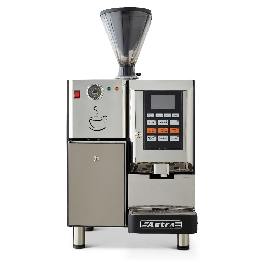 Astra SM 222 Automatic Self Serve Espresso Machine w/ (2) Hoppers & 4 1/5 liter Boiler - 220v/1ph