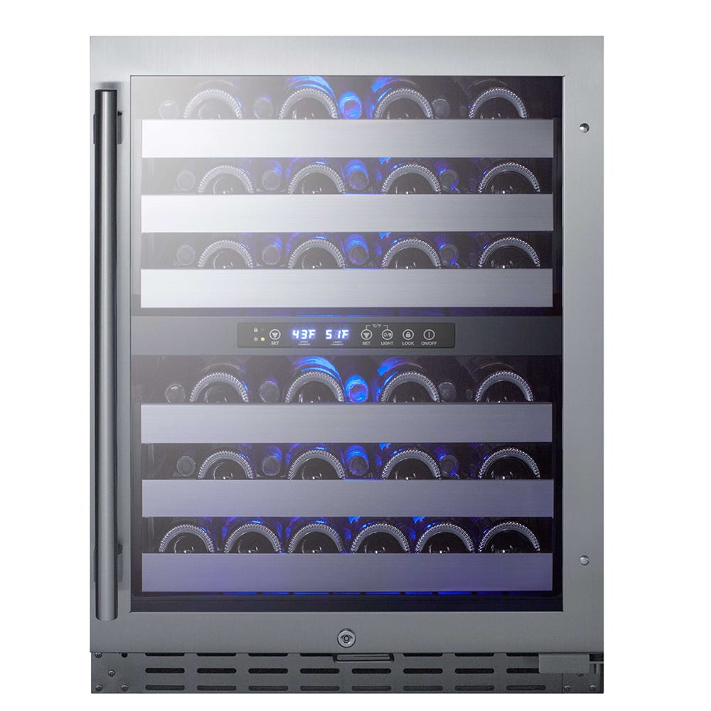 162-ALWC532CSS 23 1/2" One Section Wine Cooler w/ (2) Zones - 46 Bottle Capacity, 115v