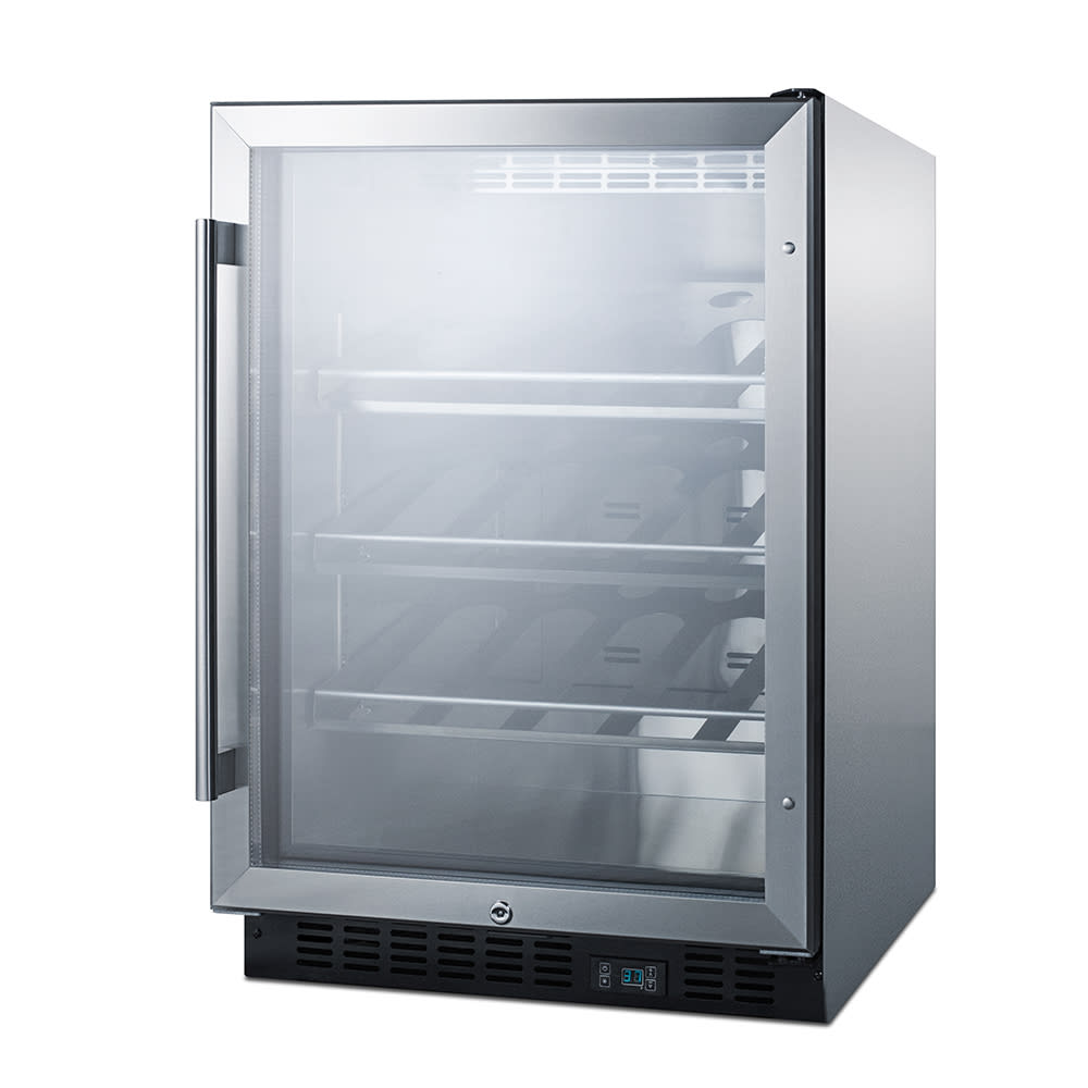 162-SCR610BLCHCSS 24" One Section Wine Cooler w/ (1) Zone - 20 Bottle Capacity, 115v