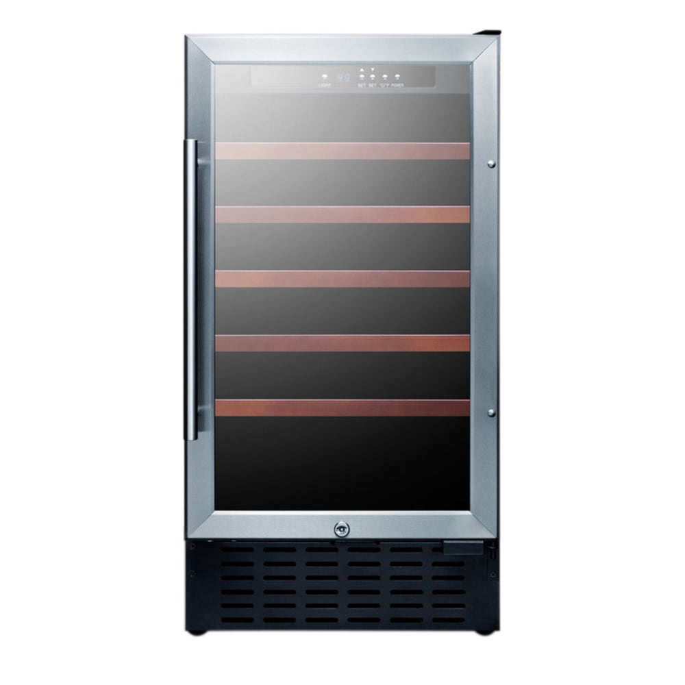 Summit SWC1840BCSS 17 3/4" One Section Wine Cooler w/ (1) Zone - 34 Bottle Capacity, 115v