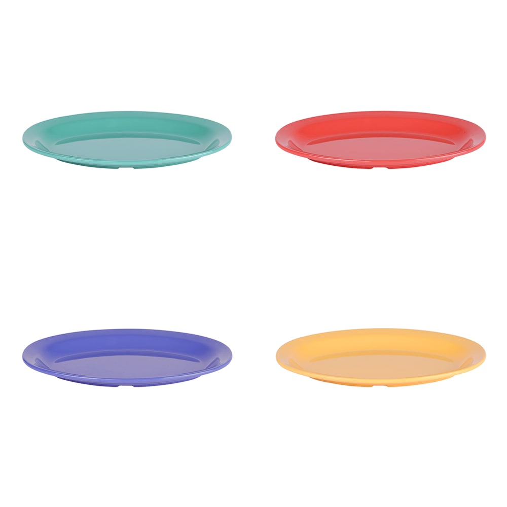 701-B106OVMIX 10" Oval Melamine Dinner Plate, Assorted Colors