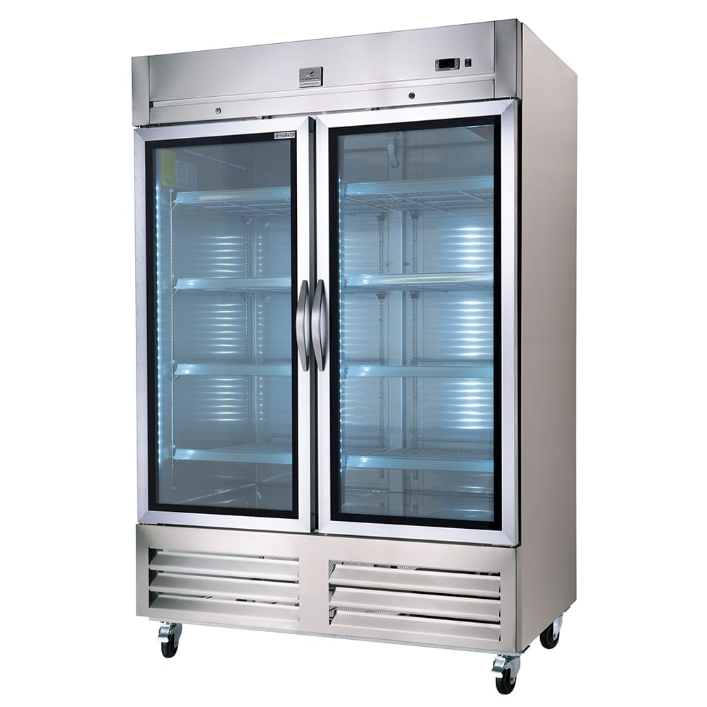260-KCHRI54R2GDR 54" Two Section Reach In Refrigerator, (2) Left/Right Hinge Glass Doors, 11...