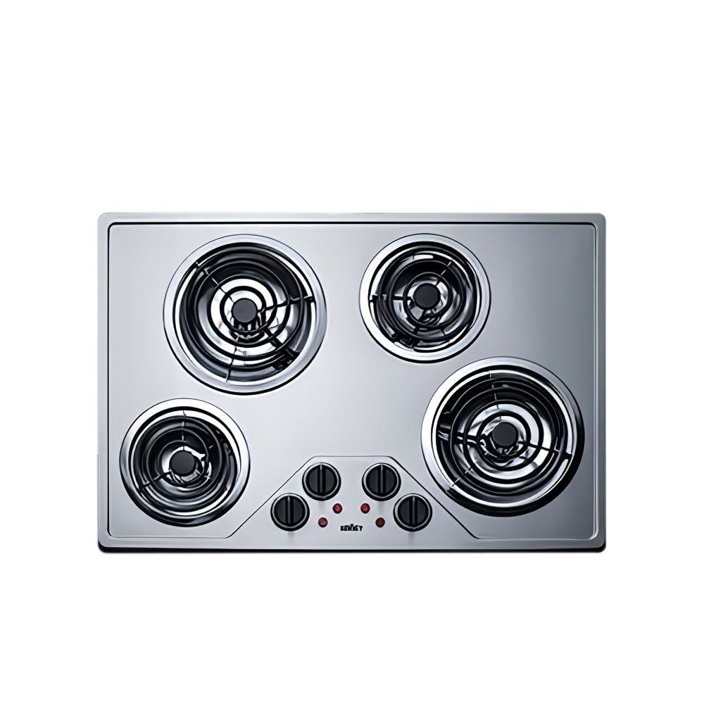 Summit CCE225WH 230V 2 Burner Coil Cooktop, White