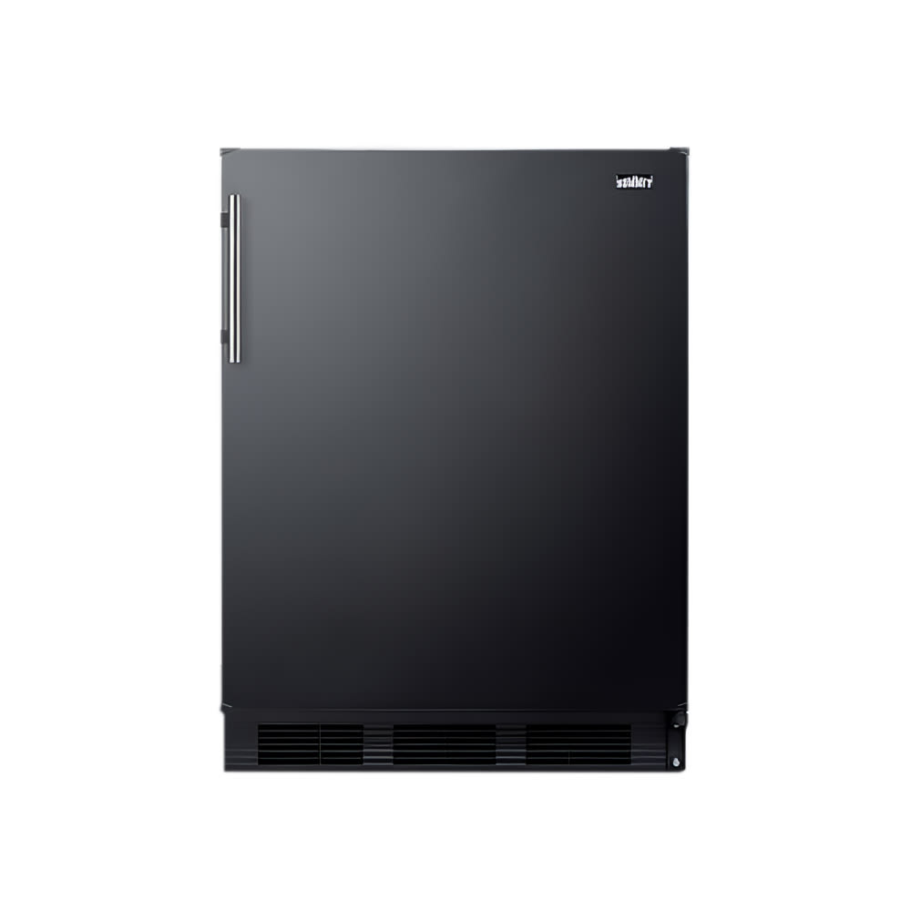 Summit FF63BKBIADA 24"W Undercounter Refrigerator w/ (1) Section & (1) Solid Door - Black, 115v