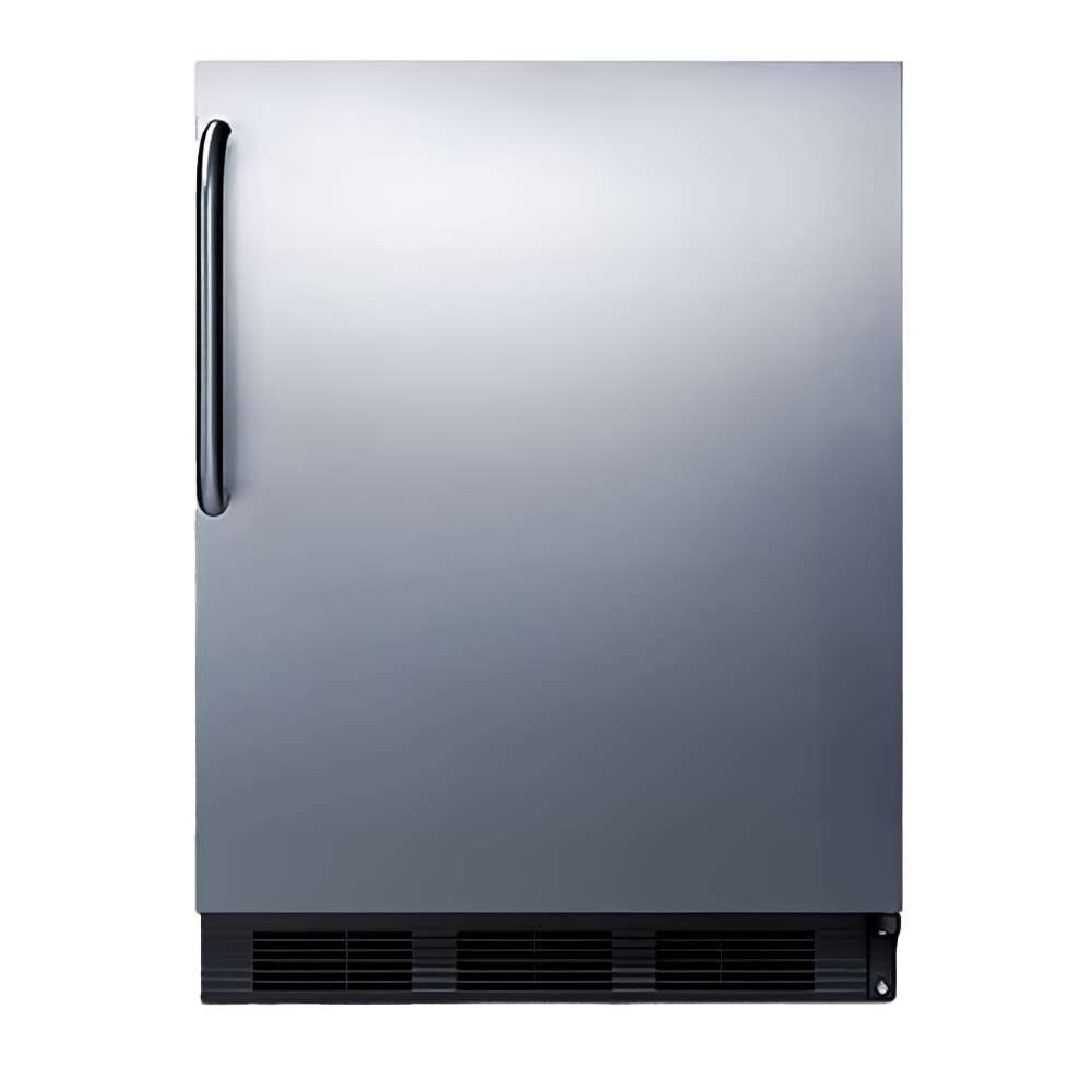 Summit FF63BKCSSADA 24"W Undercounter Refrigerator w/ (1) Section & (1) Solid Door - Stainless Steel, 115v