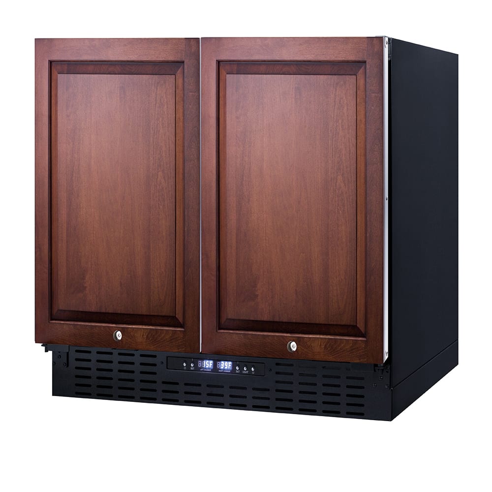 162-FFRF36IFADA 35 1/2" Two Section Commercial Combo Refrigerator Freezer - Solid Doors, Dua...