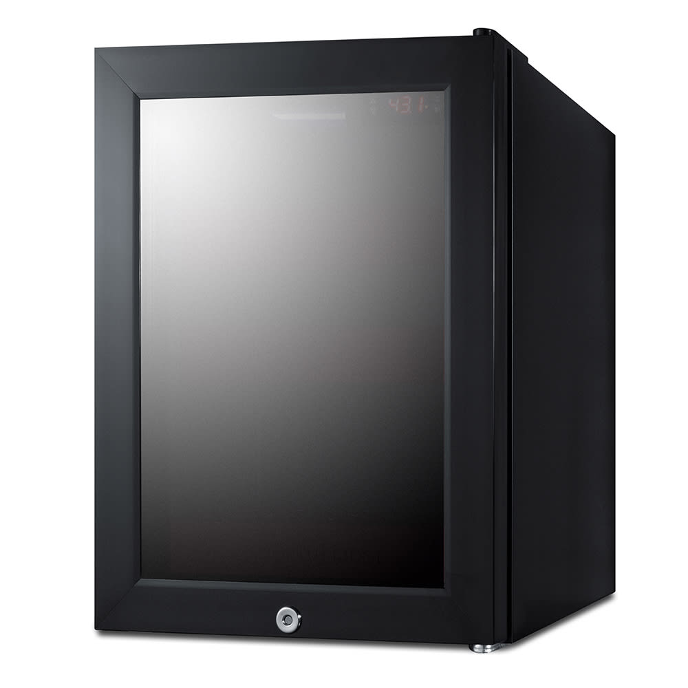 Summit LX114LRT1 13 3/4"W BeautiFridge Cosmetics Refrigerator w/ Mirror Tinted Glass Door - Black, 115v