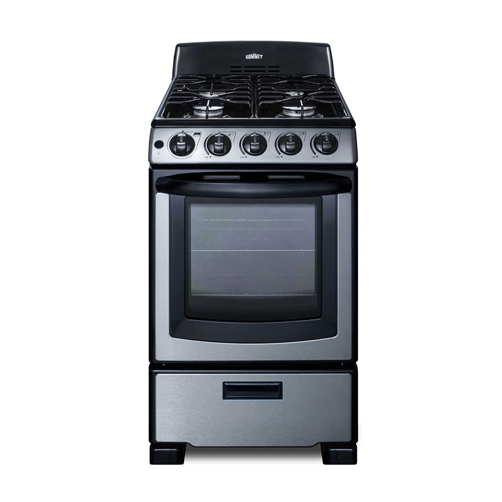162-PRO201SS 20"W Gas Stove w/ 4 Burners - Stainless Steel, Natural Gas
