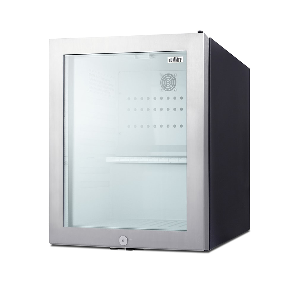 Summit MB13GST 0.9 cu ft Countertop Minibar Refrigerator w/ Glass Door - Stainless Steel, 115v
