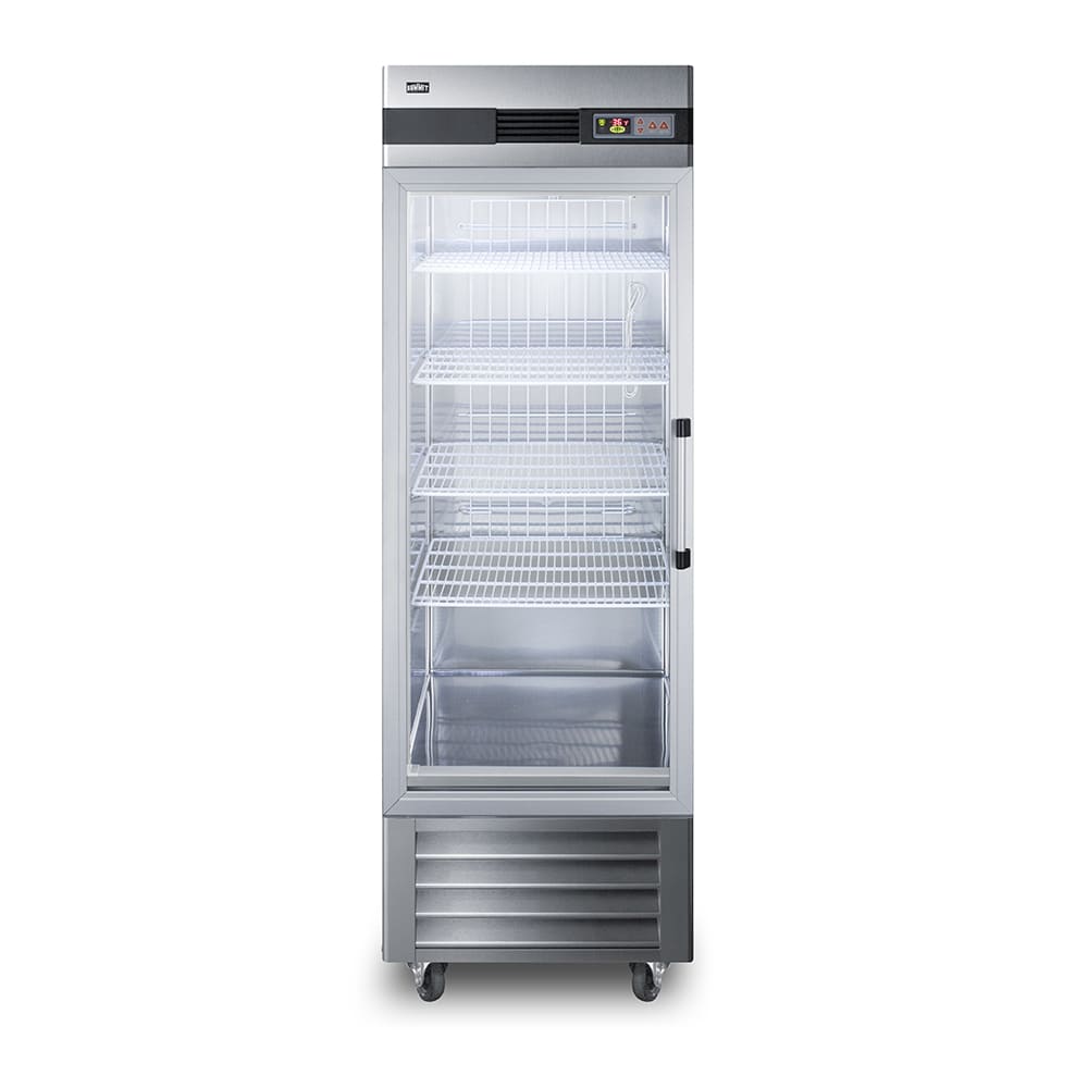 162-SCR23SSGLH 28" One Section Reach In Refrigerator - (1) Left Hinge Glass Door, 115v
