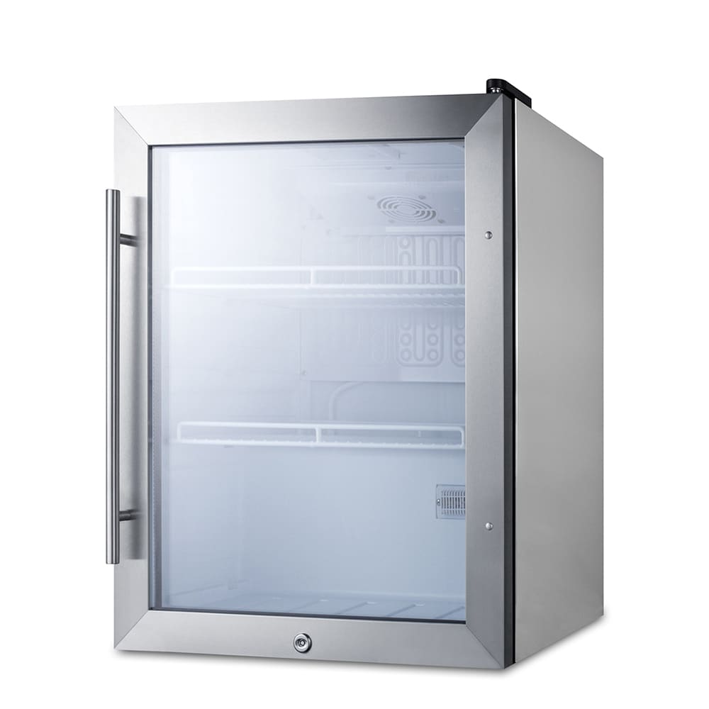 Summit SCR314LCSS 19"W Countertop Refrigerator w/ Glass Door - Stainless Steel, 115v