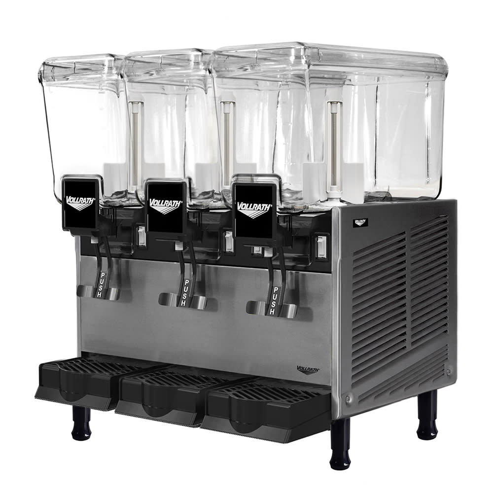 175-VBBD337S Pre Mix Refrigerated Dispenser w/ (3) 3 1/5 gal Bowls - Stirring Paddle Circulation,...