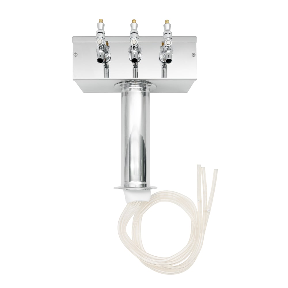 Micro Matic D7743PSS Countertop T Style Draft Beer Tower w/ (3) Faucets - Air Cooled, Stainless Steel