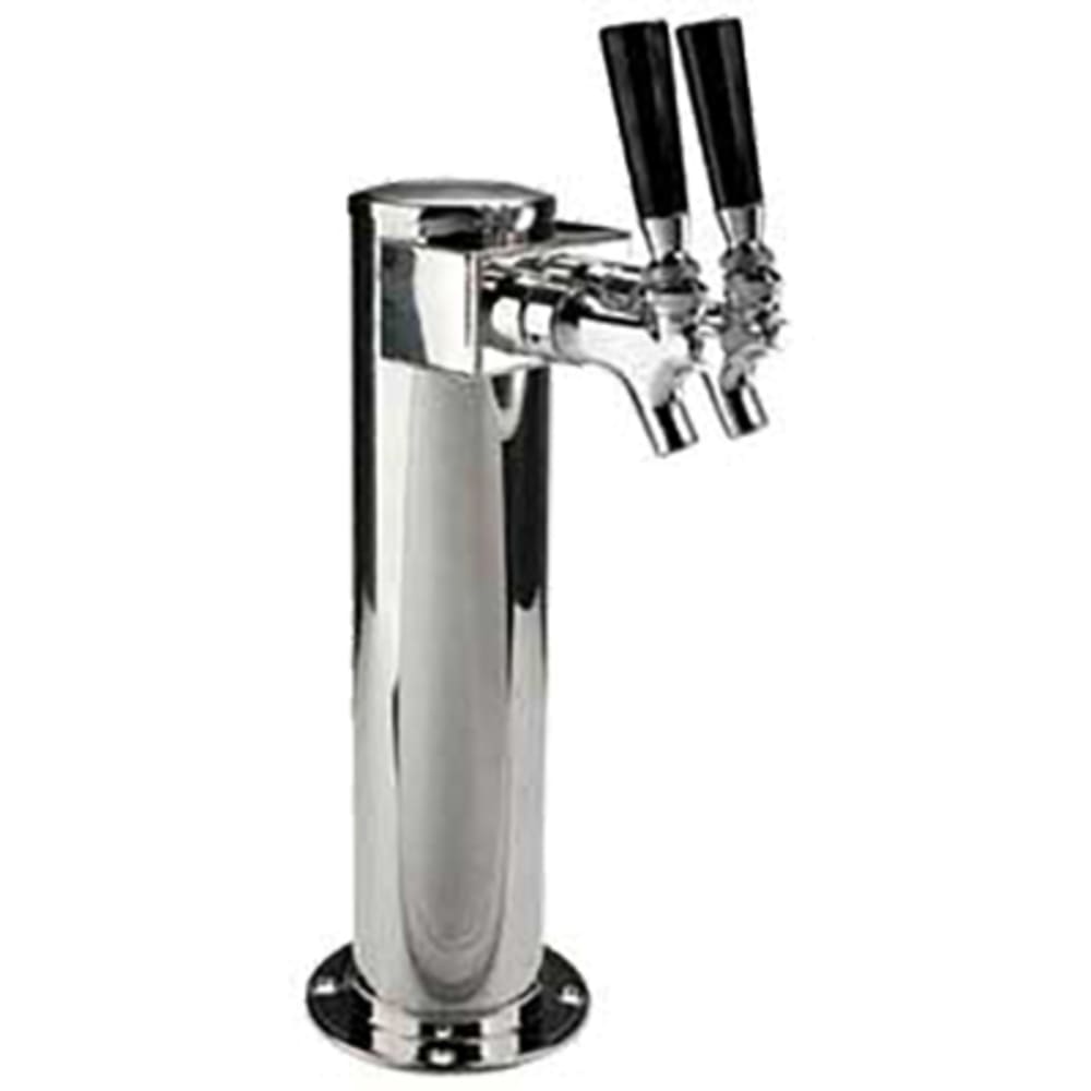 Micro Matic D4743SGPSS Countertop Draft Beer Shotgun Tower w/ (2) Faucets - Air Cooled, Stainless Steel